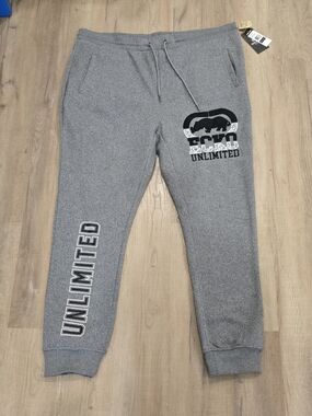 Ecko Unlimited Gray Logo Graphic Jogger Sweatpants